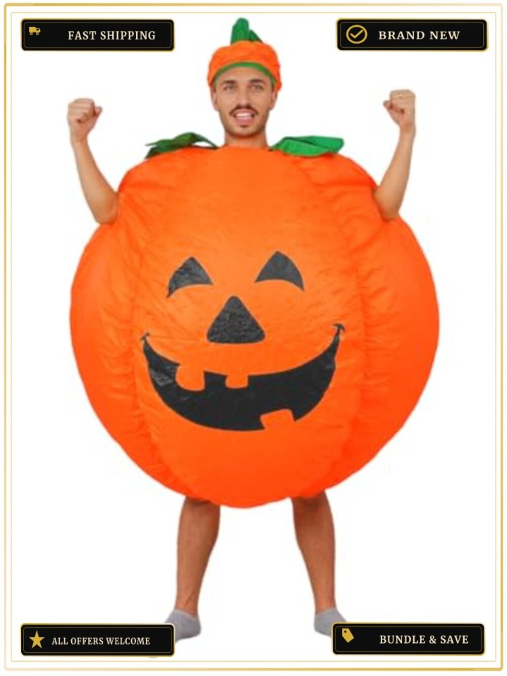 RHYTHMARTS Inflatable Pumpkin Costume Adult Blow Up Halloween